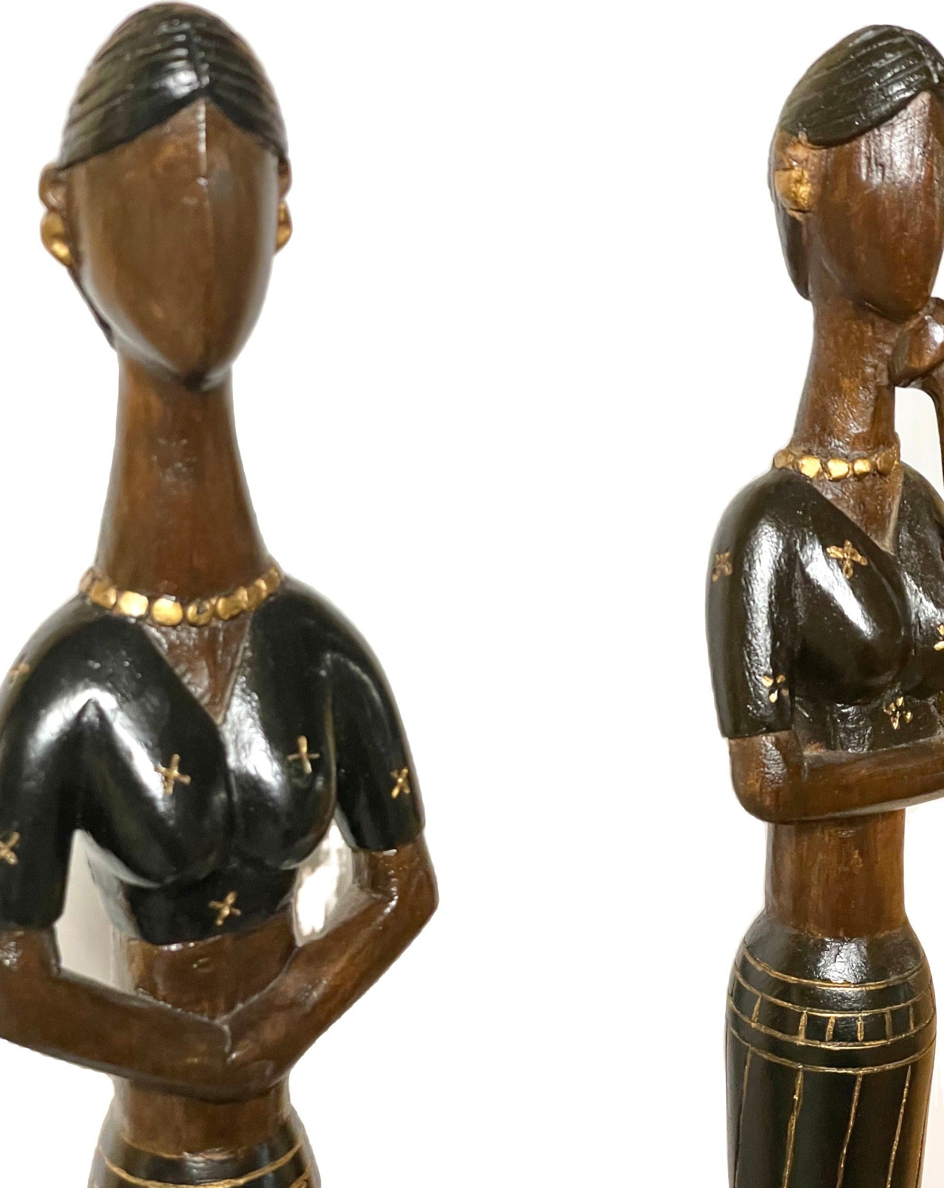 beelden- Set houten vrouwen