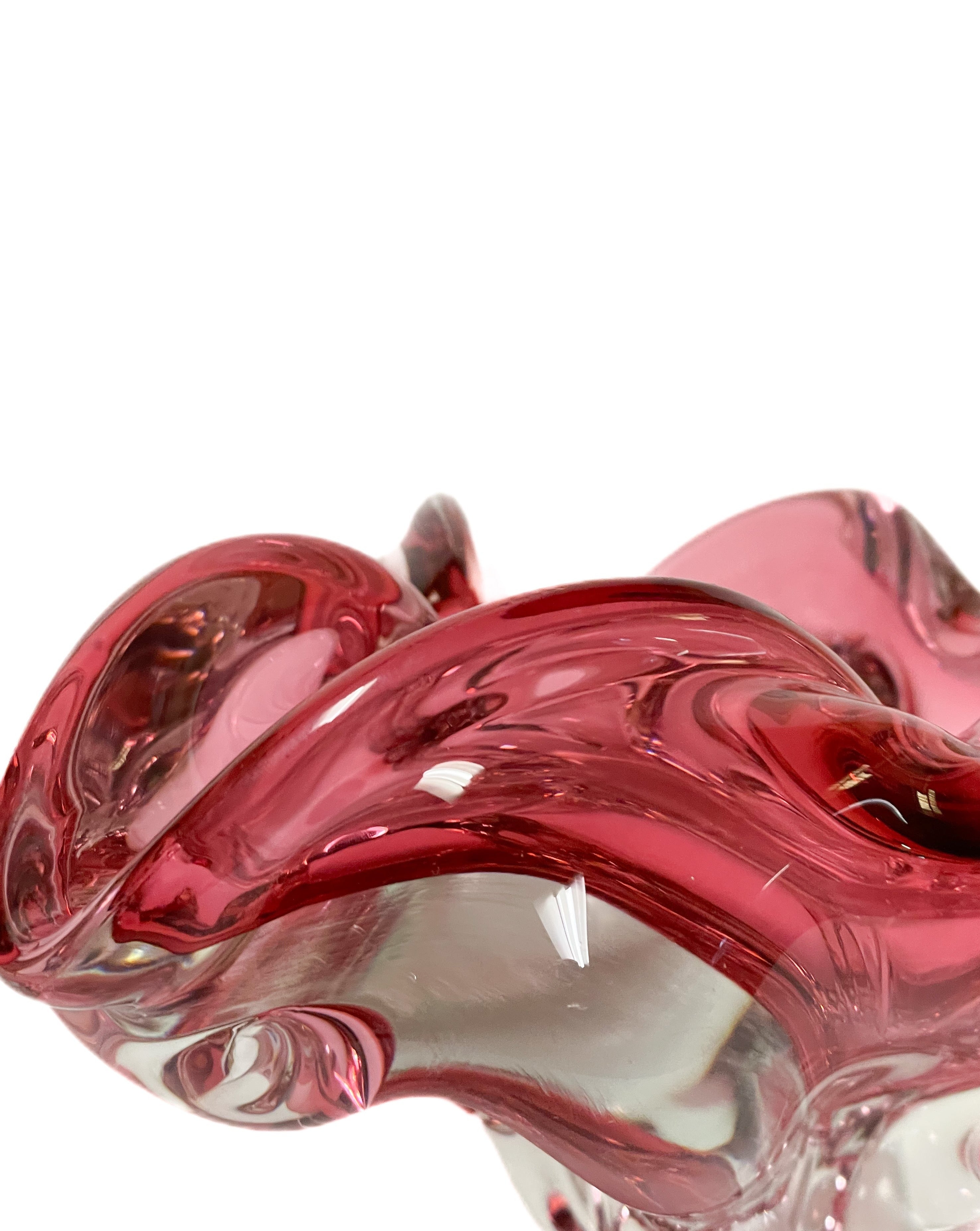 Vintage Murano Glas Roze Schaal