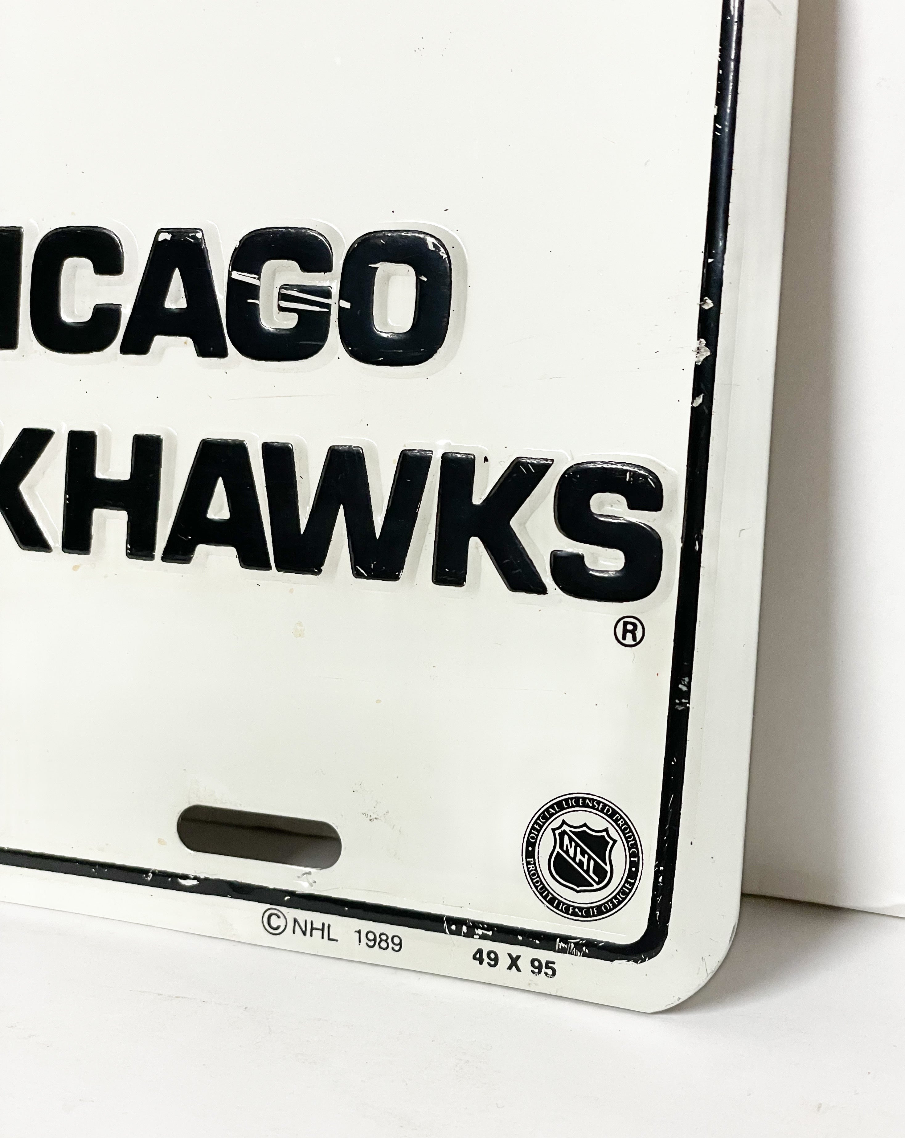 Vintage Chicago Blackhawks Metal Plate 1989