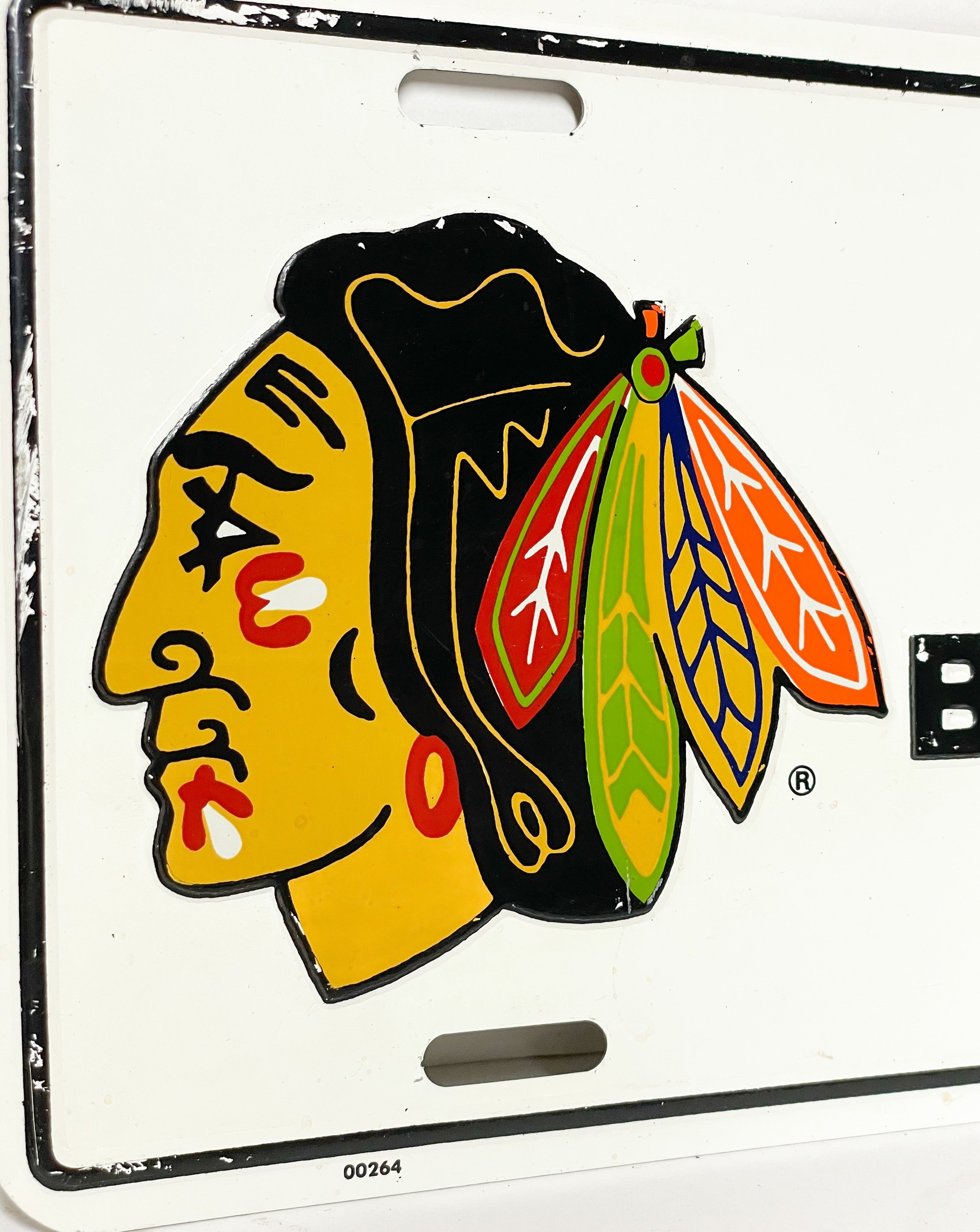 Vintage Chicago Blackhawks Metal Plate 1989