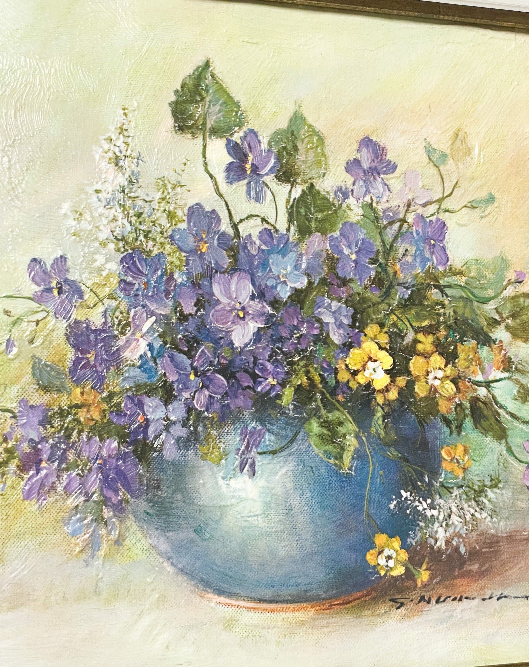 Art deco- schilderij vaas met bloemen